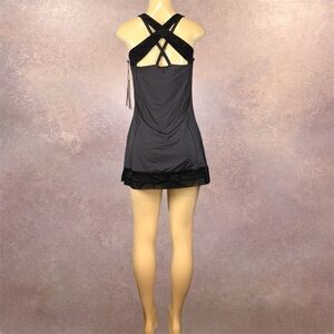 Fila Women’s Athletic Tennis Dress L Strappy Back Black Sport Dress NWT